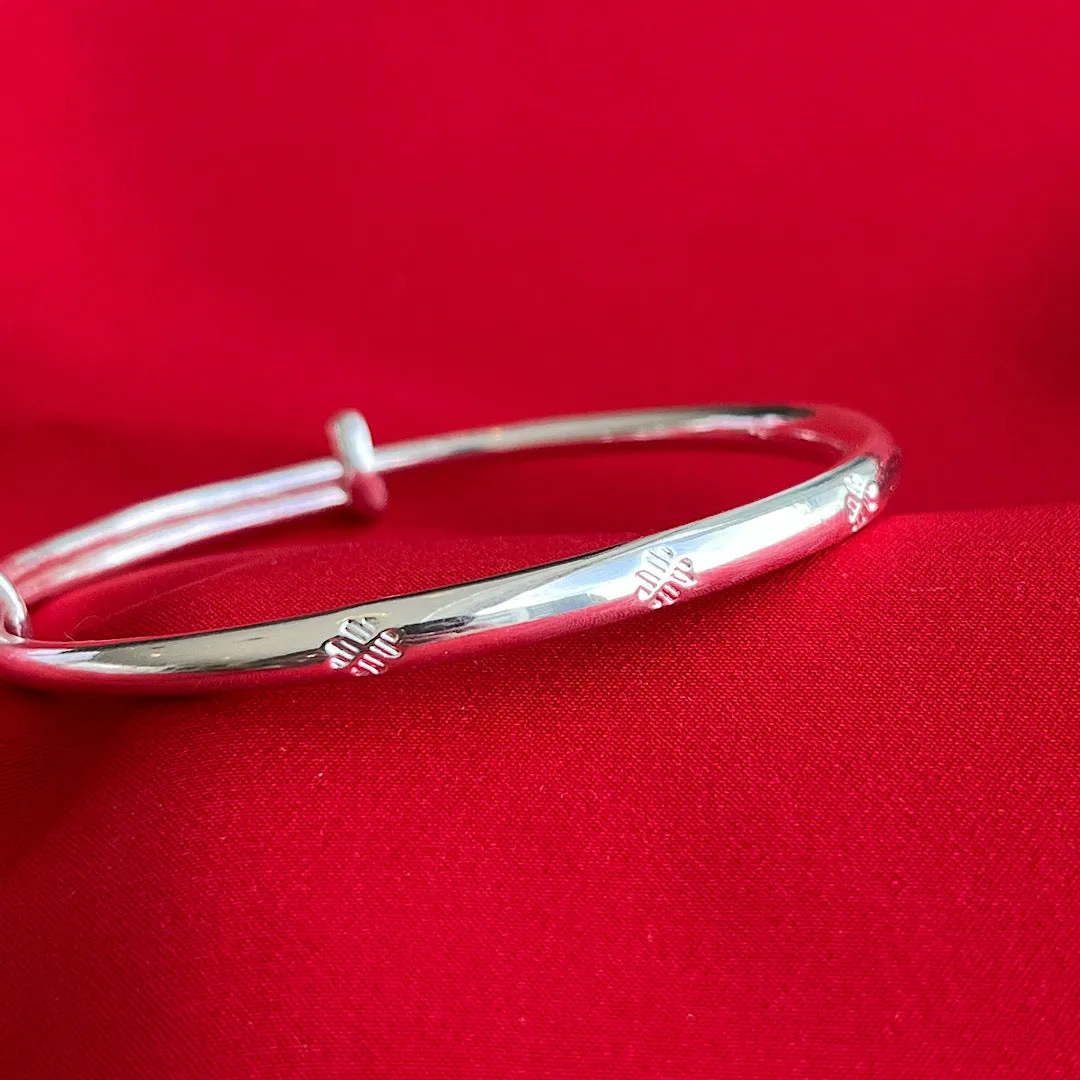 S999 足银四叶草手镯 Adjustable Clover Bangle