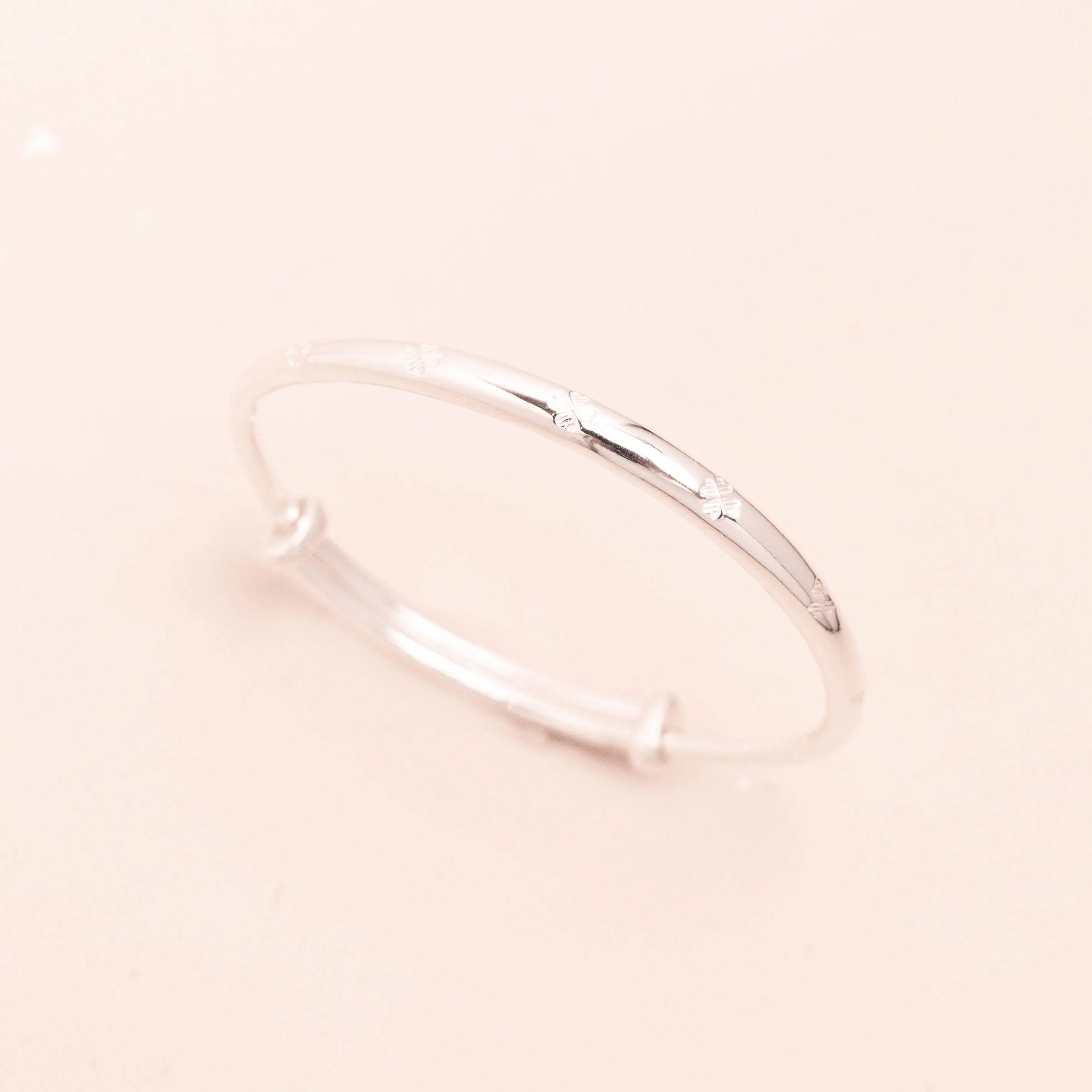 S999 足银四叶草手镯 Adjustable Clover Bangle
