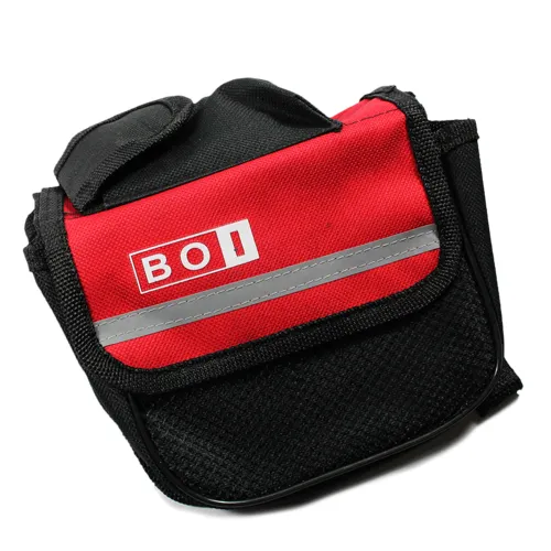 Shop888mall BOI กระเป๋าคู่แบบพาดเฟรมจักรยานสำหรับใส่ของขนาดกลาง (สีแดง-ดำ)