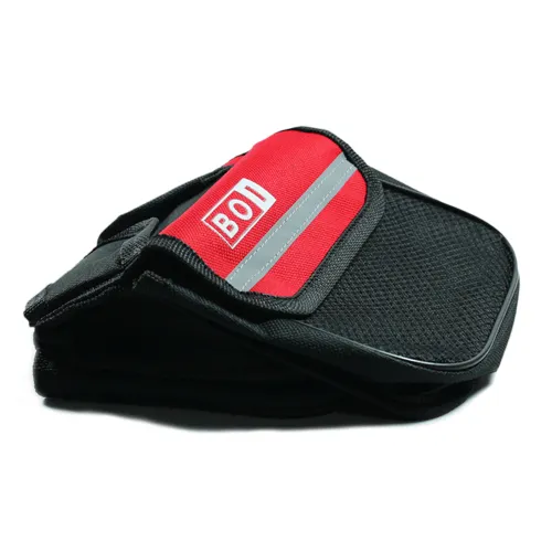 Shop888mall BOI กระเป๋าคู่แบบพาดเฟรมจักรยานสำหรับใส่ของขนาดกลาง (สีแดง-ดำ)