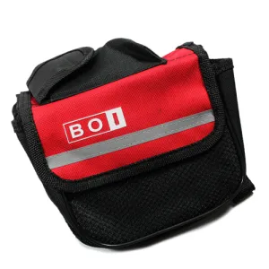 Shop888mall BOI กระเป๋าคู่แบบพาดเฟรมจักรยานสำหรับใส่ของขนาดกลาง (สีแดง-ดำ)