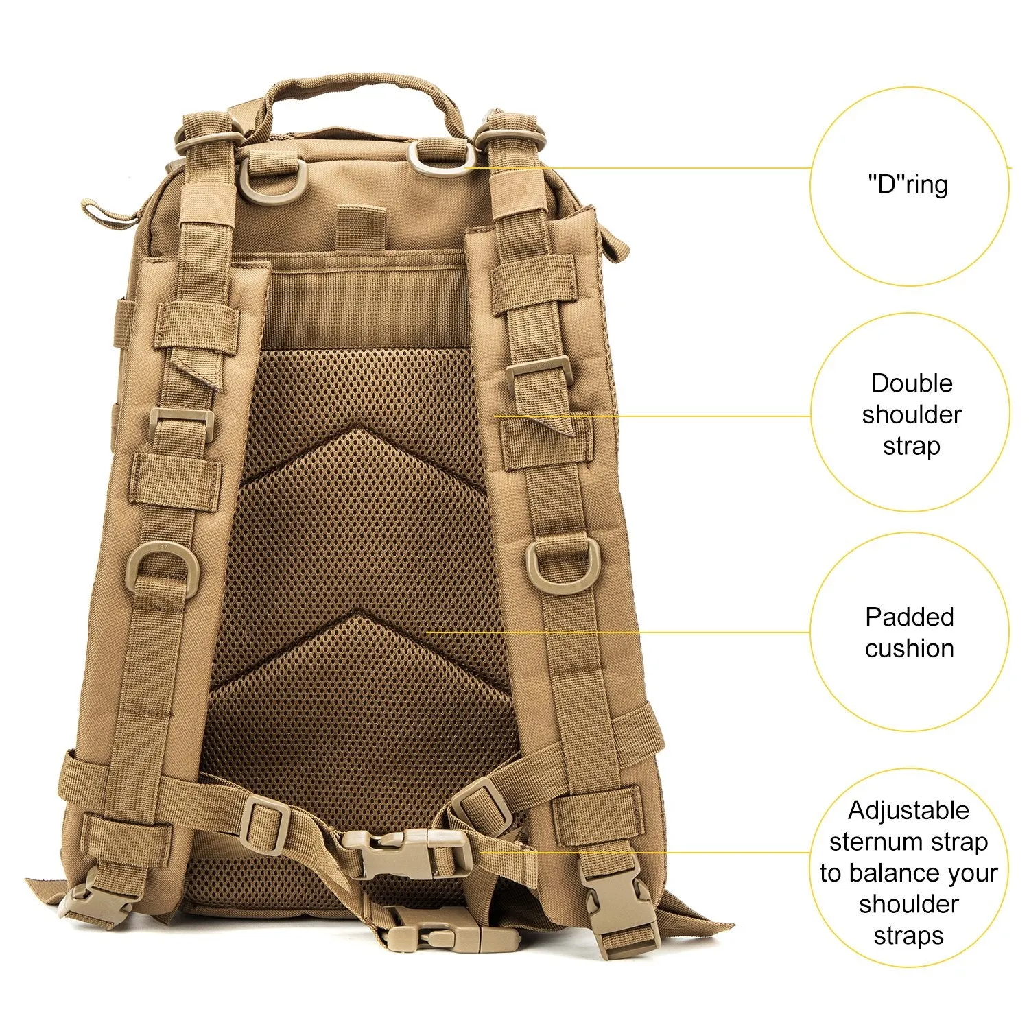 Small Military Tactical Backpack 30L Assault Backpack Tactical Bag Coyote