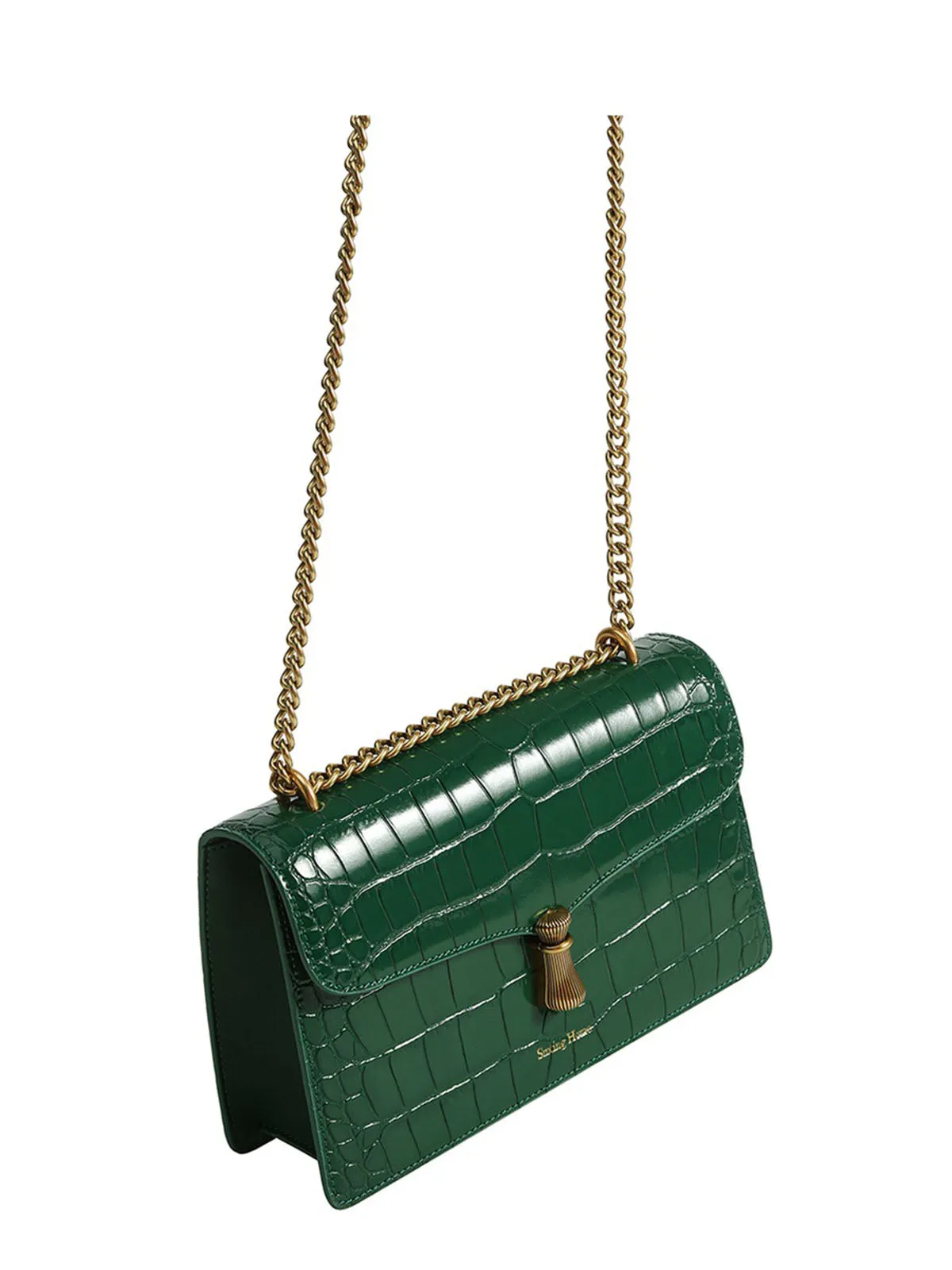 Smting | croc chain flap bag