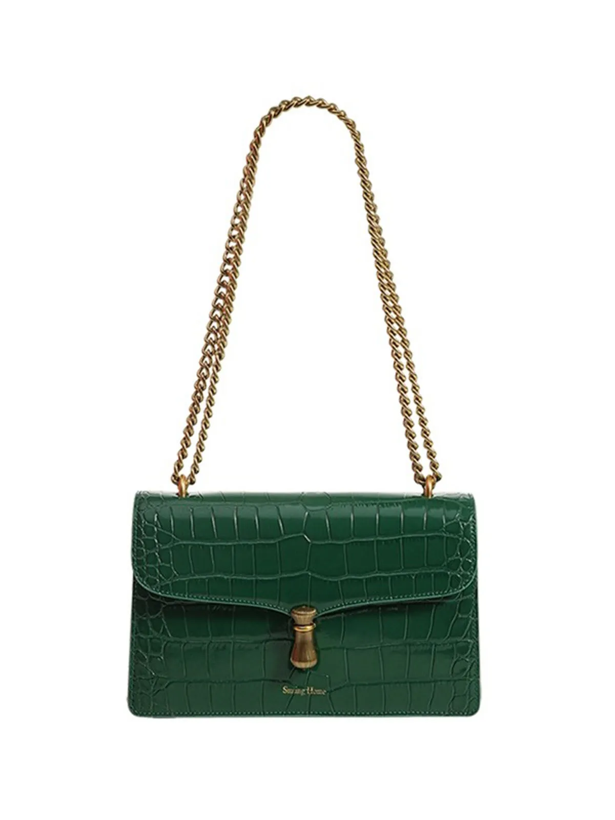 Smting | croc chain flap bag