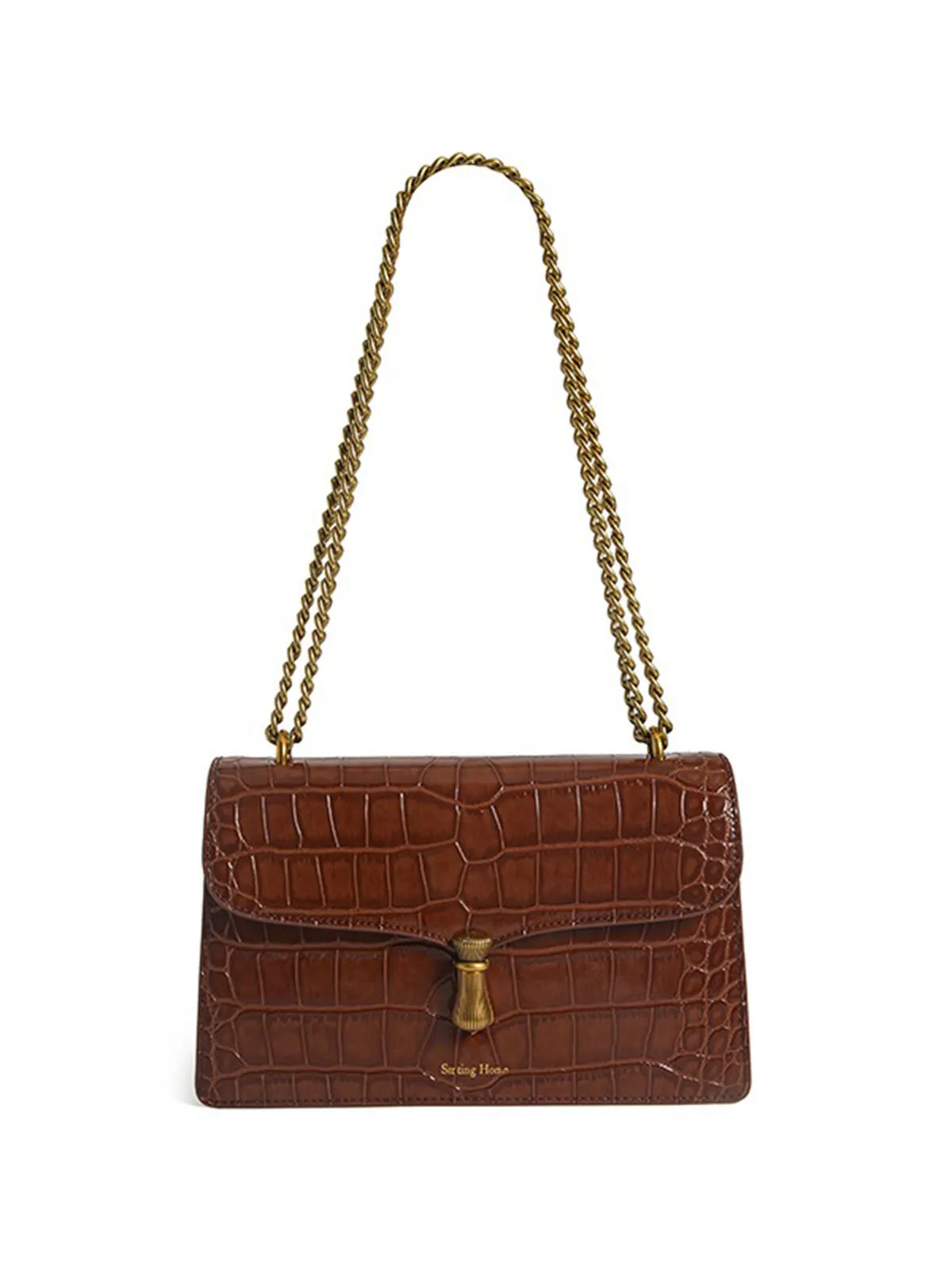 Smting | croc chain flap bag