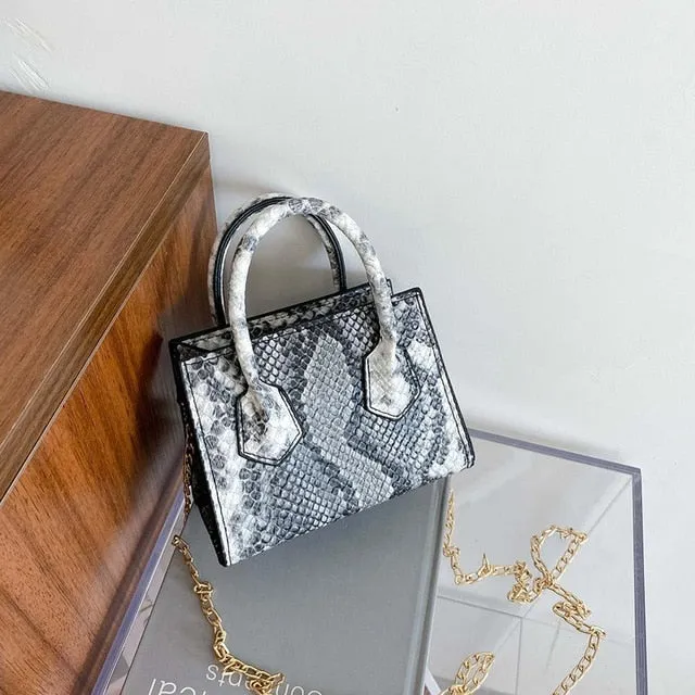 Snake Print Mini Crossbody Bag
