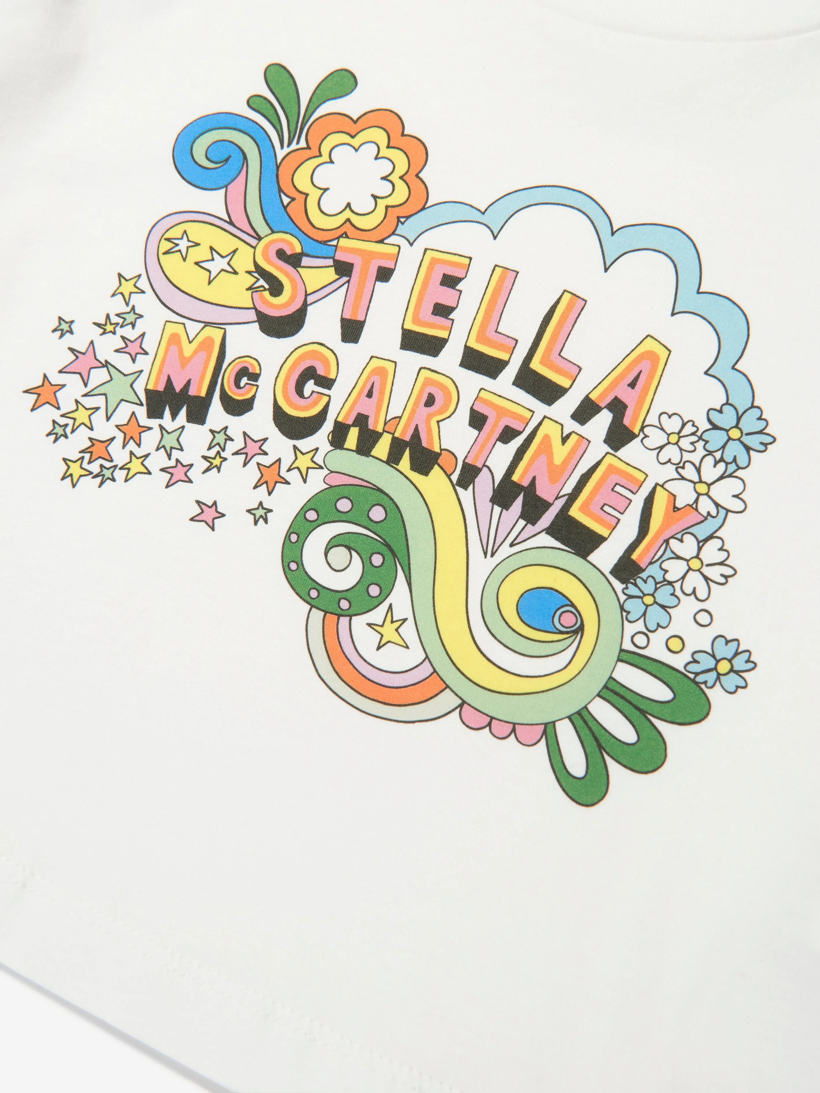 Stella McCartney Girls Logo Print T-Shirt in Ivory