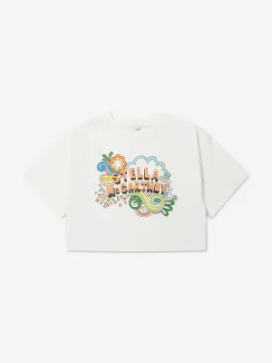 Stella McCartney Girls Logo Print T-Shirt in Ivory