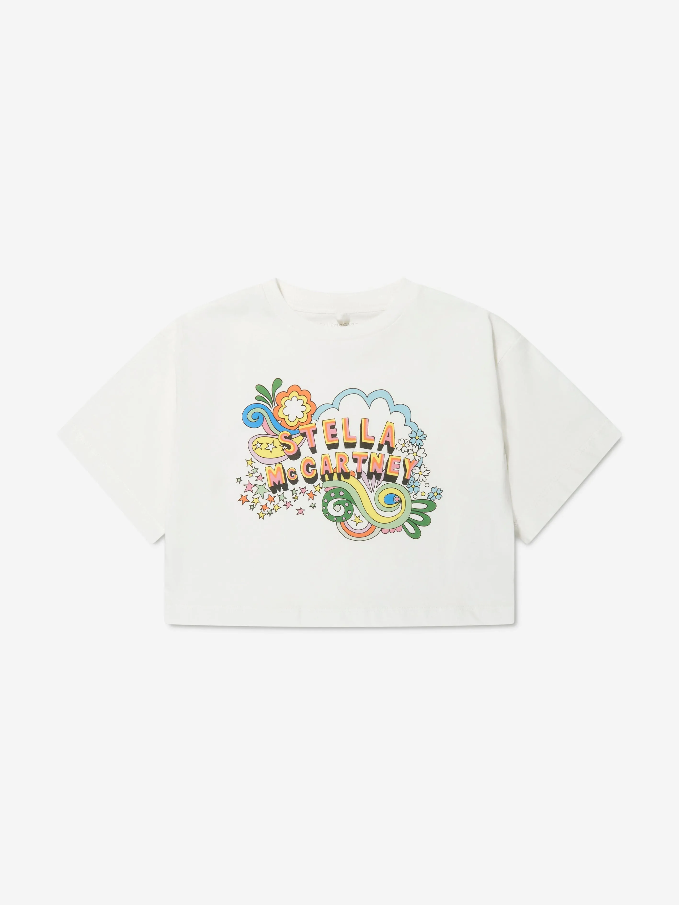 Stella McCartney Girls Logo Print T-Shirt in Ivory