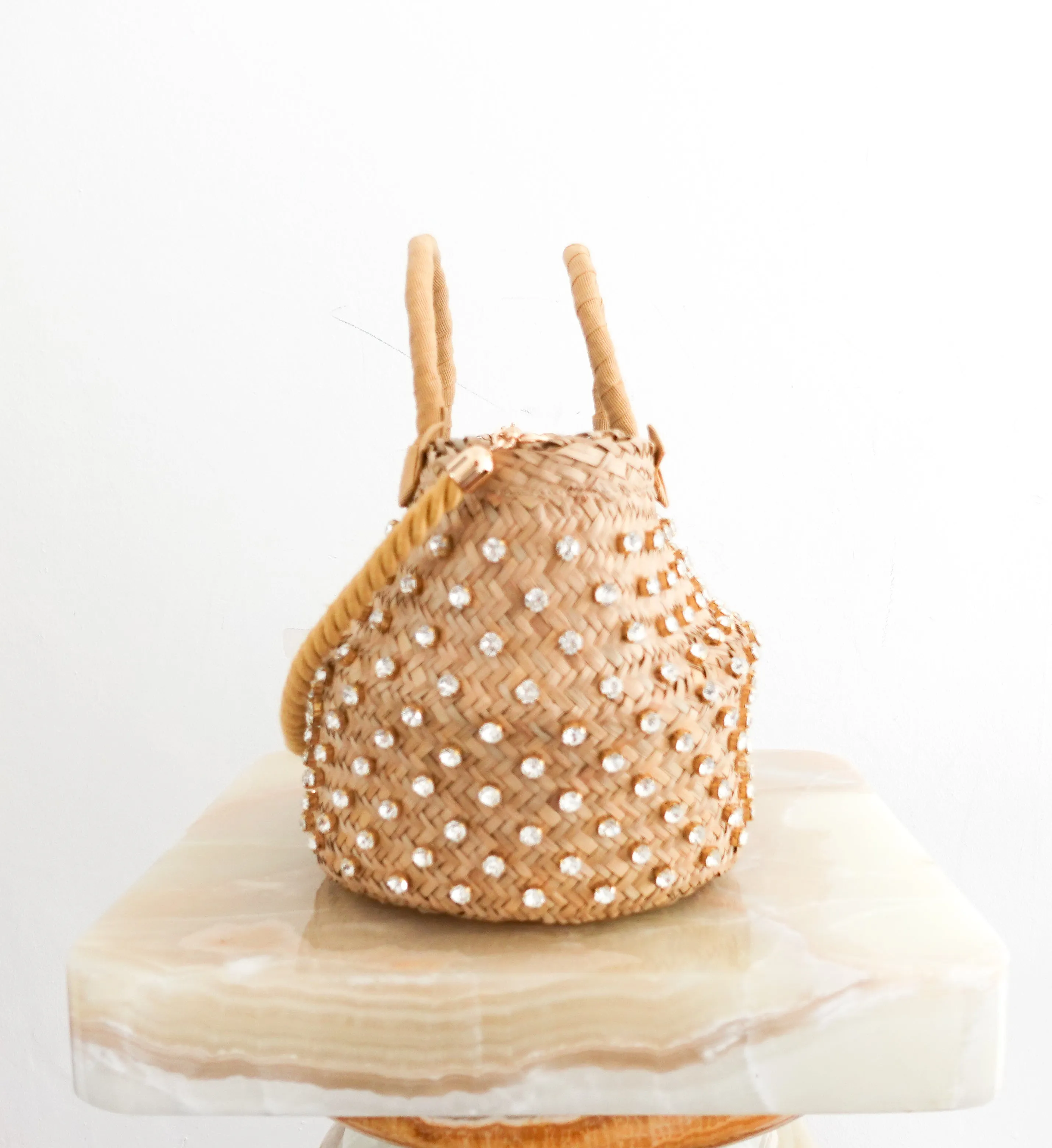 Straw gemstone bag RRP £200