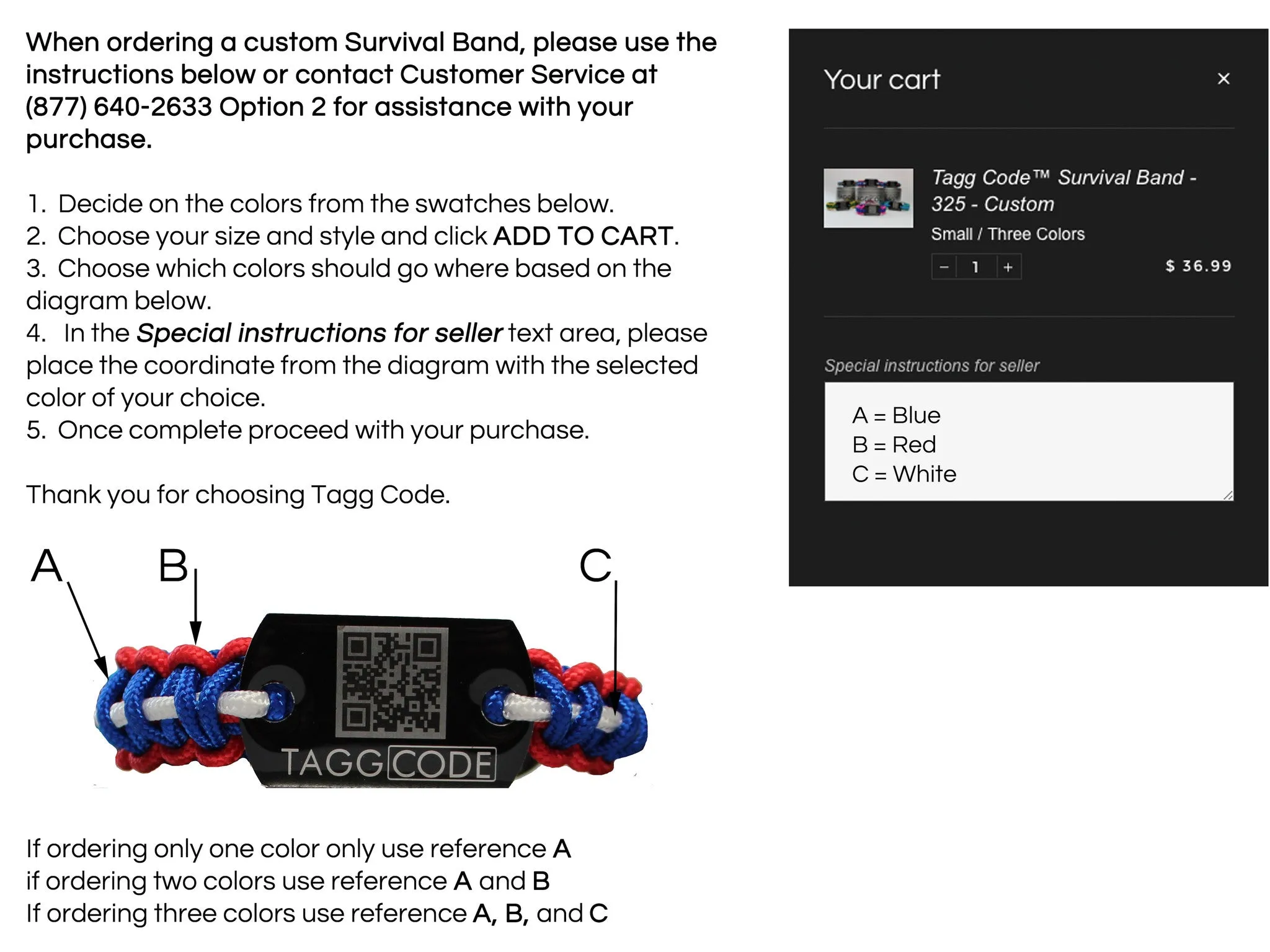Tagg Code™ Survival Band - 550 - Custom