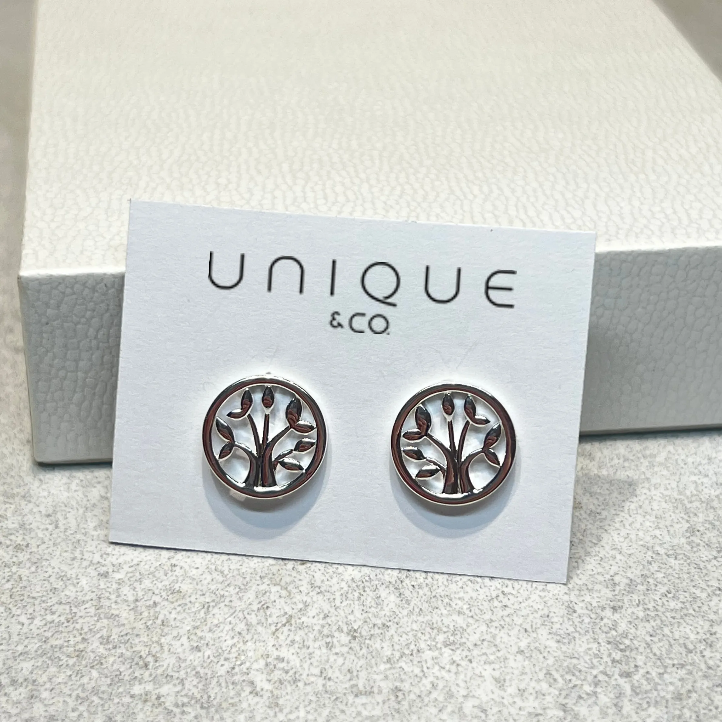 Unique & Co Silver Tree Earrings