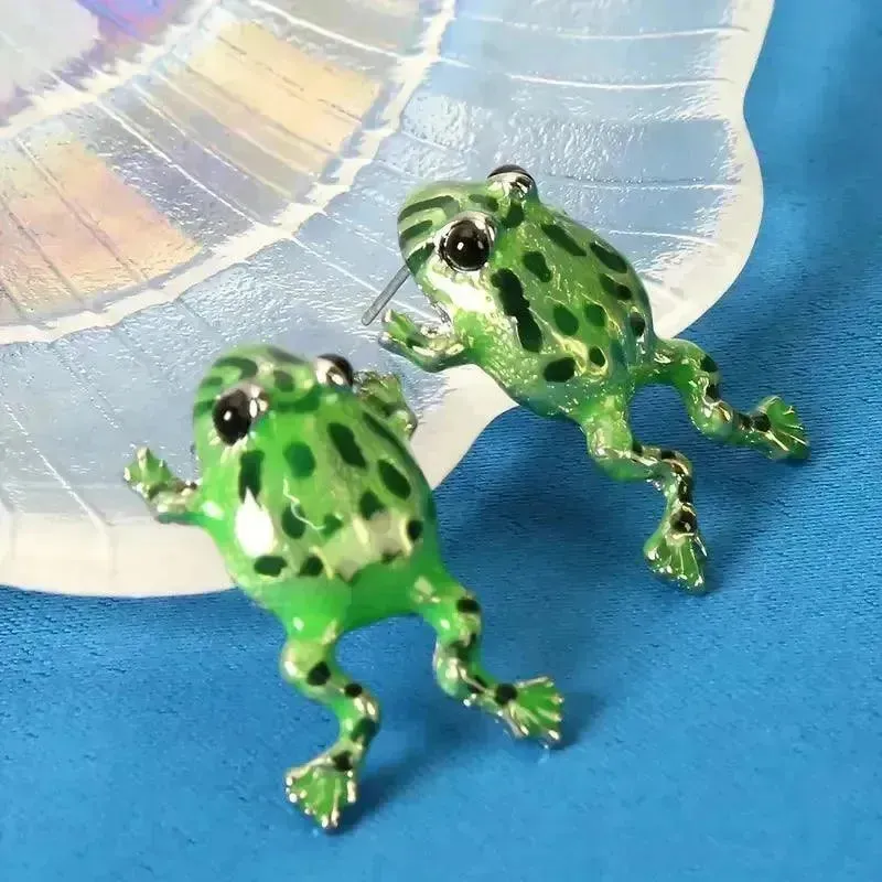 Unique Frog Shaped Stud Earrings