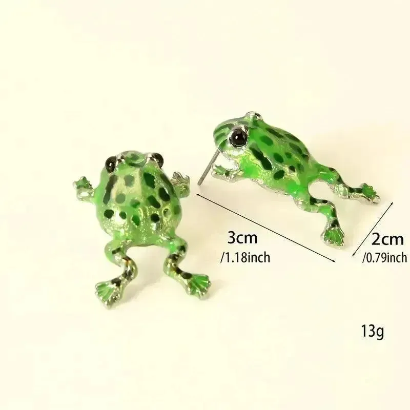 Unique Frog Shaped Stud Earrings