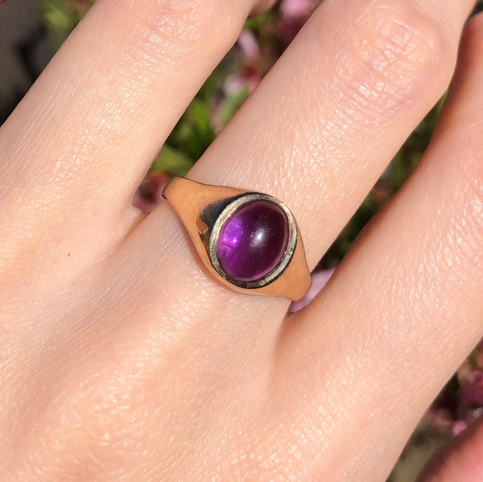 Vintage 9ct Gold Amethyst Solitaire Ring