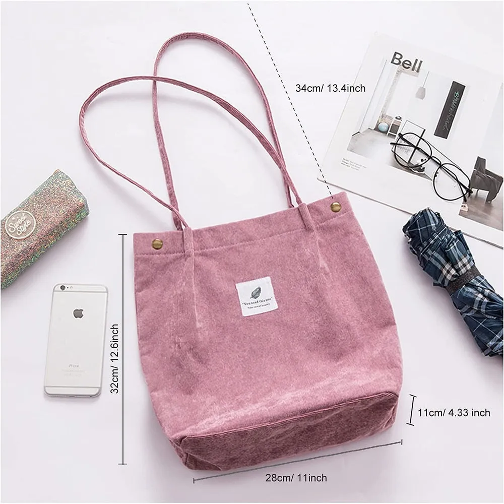 Women Corduroy Shopping Tote Bags
