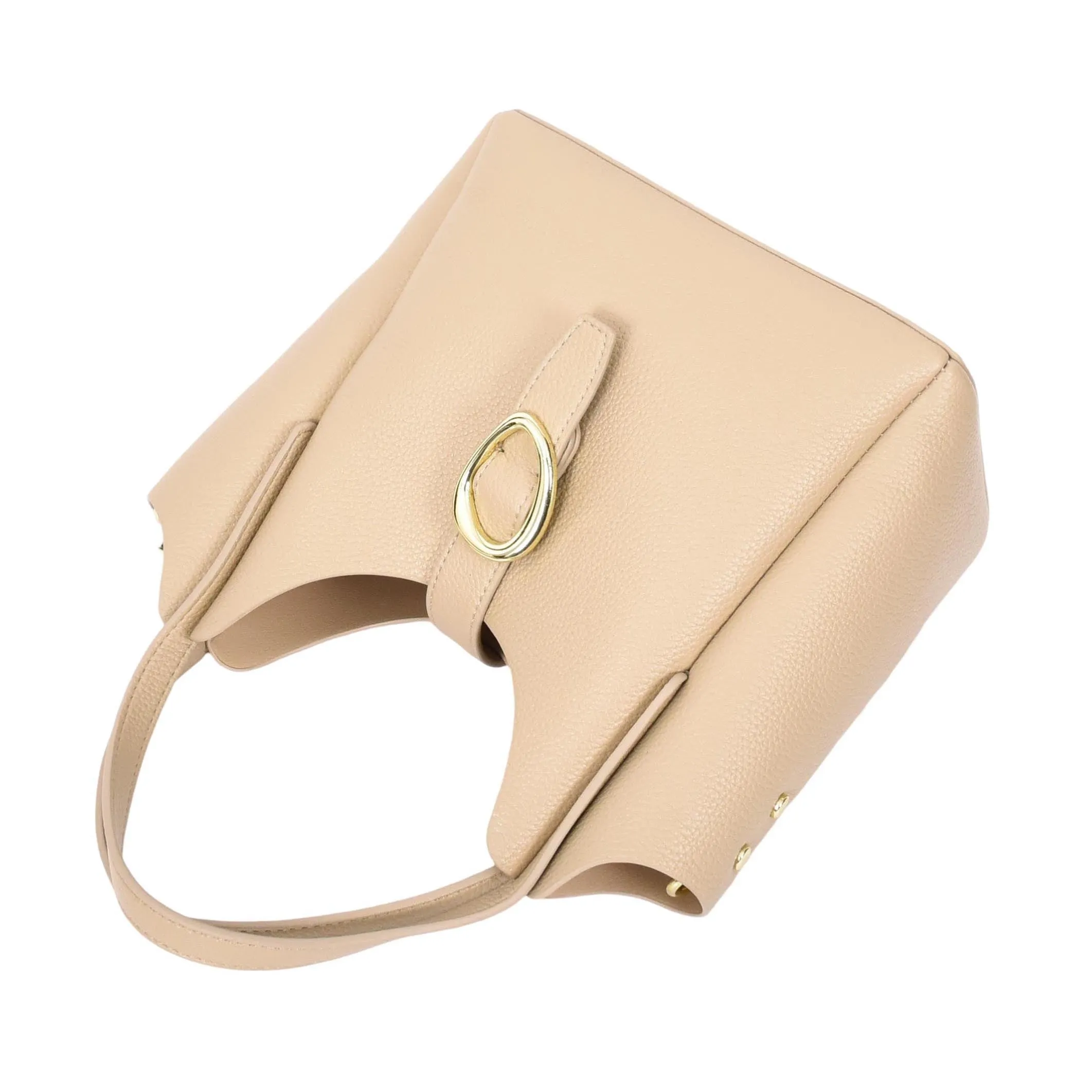 Womens Faux Leather Small Handbag Jasmine Beige