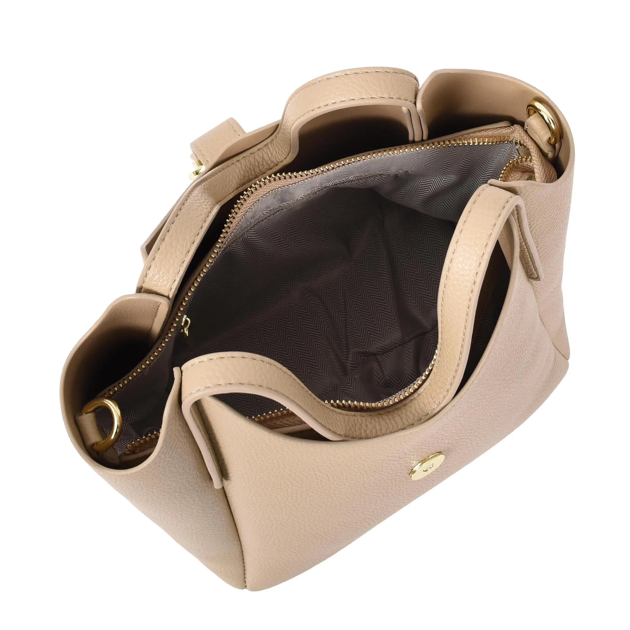 Womens Faux Leather Small Handbag Jasmine Beige
