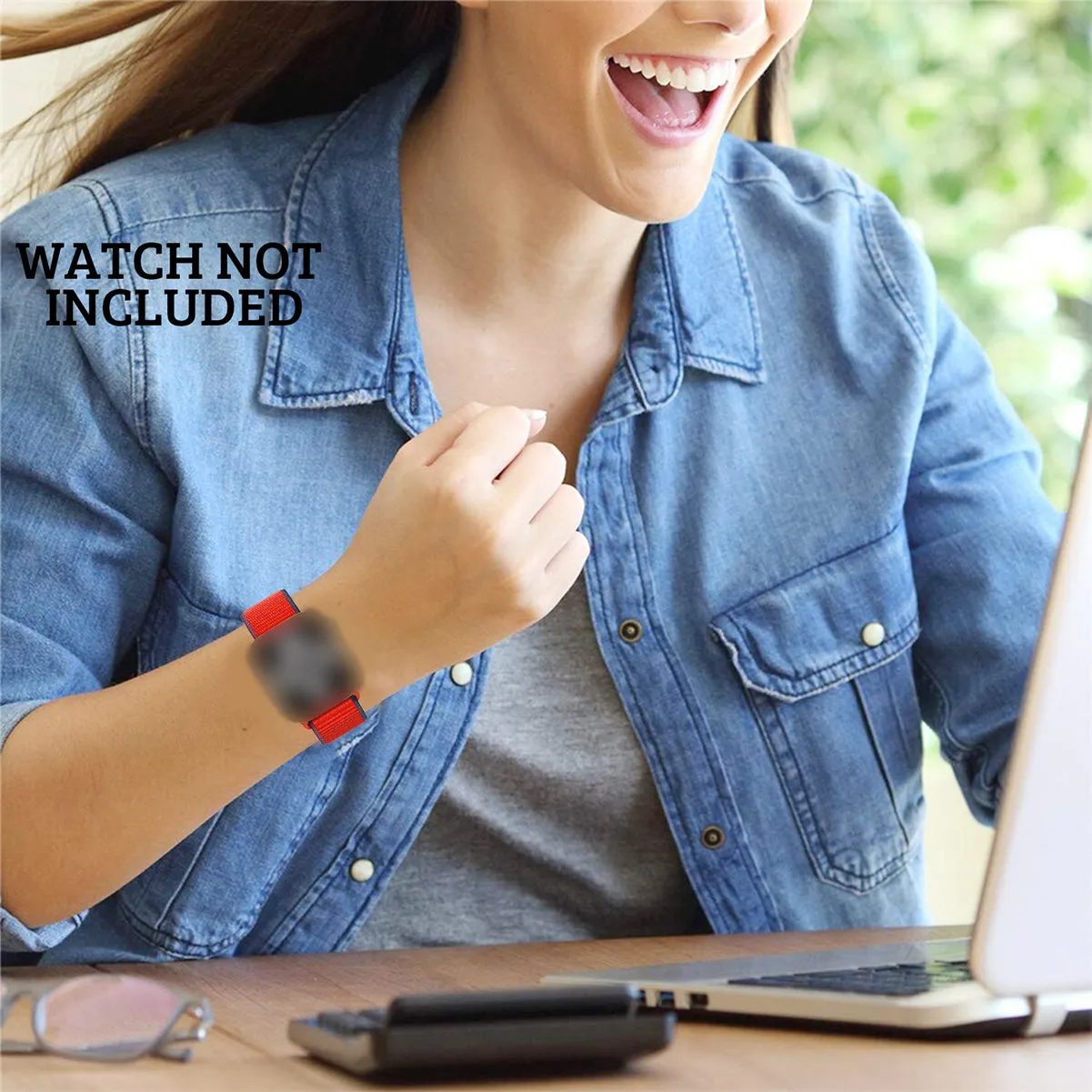 Woven Nylon Straps For Apple Watch-38/40/41mm New 2020 Edition (Red)