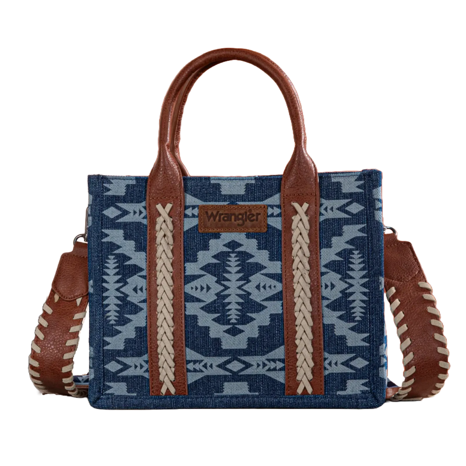 Wrangler Ladies Southwestern Print Small Canvas Jean Tote Crossbody Bag WG2212-8120JN